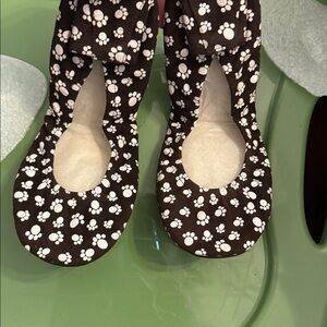 The Storehouse Flats Black and White Paw Print Flats
